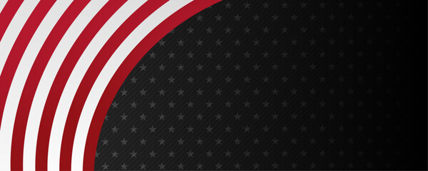 Obraz premium Independence day abstract background with elements of the american flag in red and white black colors