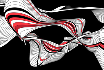 Abstract linear vector background with waves and stripes