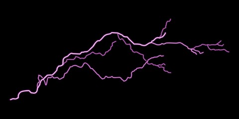 isolated violet lightning , vector drawing