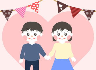 かわいいカップルのイラスト