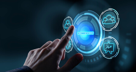 Fototapeta premium Internet, business, Technology and network concept. virtual screen: Recommendation