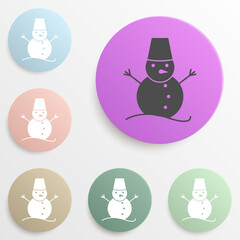 Fototapeta na wymiar snowman badge color set. Simple glyph, flat vector of web icons for ui and ux, website or mobile application