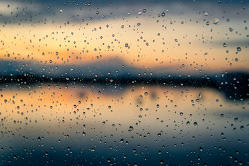 Close up of raindrops on a window