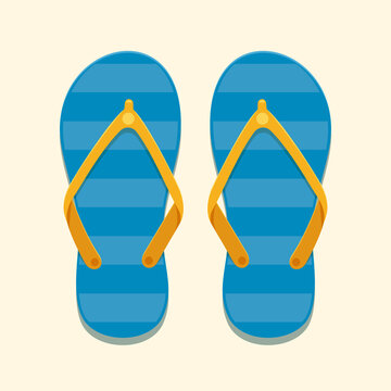 The flip flop Sandals. Isolated Vector Illustration