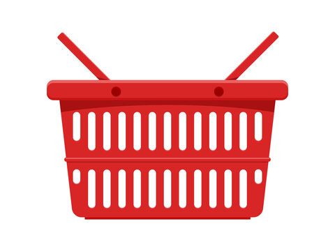 an empty red basket. Isolated Vector Illustration
