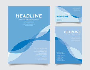 Blue elements presentation templates set for business company profile, annual report, brochures, flyers, presentations, leaflet, magazine, book .and a4 size scale