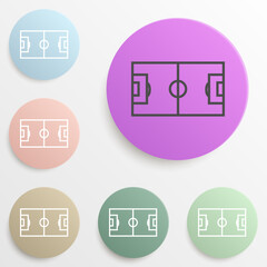 football field badge color set. Simple glyph, flat vector of web icons for ui and ux, website or mobile application