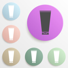 a tube of shampoo badge color set. Simple glyph, flat vector of web icons for ui and ux, website or mobile application