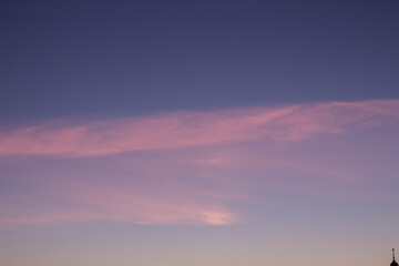 Beautiful purple sky. Sunset. Evening