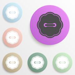 button badge color set. Simple glyph, flat vector of web icons for ui and ux, website or mobile application