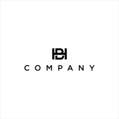 Simple HB BH Logo Design Vector