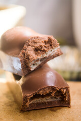 Coconut filling covered with milk chocolate