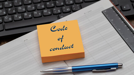Code Of Conduct. Business photo text Follow principles and standards for business integrity writte