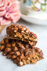 Coconut filling covered with milk chocolate