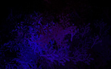 Dark Purple vector doodle pattern with trees, branches.