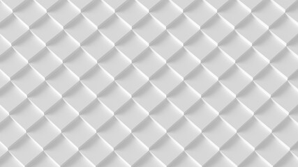 Abstract geometric background. Texture of white shapes of square elements with shadows. Rectangle 3d render backdrop. Repeating cube polygonal objects.Stylish decorative wallpaper concept rendering.