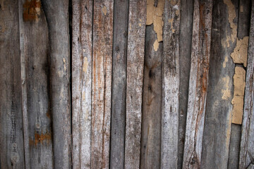 Old wooden wall on the house, wood texture, grunge wood panels, for background.