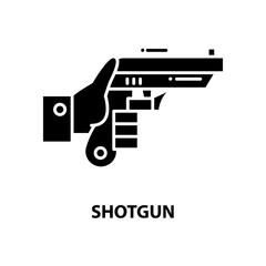 gun icon, black vector sign with editable strokes, concept illustration