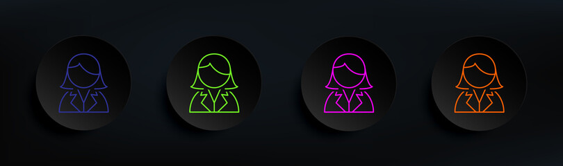 scientist dark badge color set. Simple thin line, outline vector of Scientifics study icons for ui and ux, website or mobile application