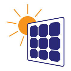 Flat vector icon a renewable energy solar panels for apps or websites