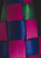 Traditional handcraft colorful indigenous palm Mexican background