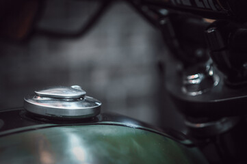 Obraz na płótnie Canvas Motorcycle bigbike fuel tank lid. Selective focus