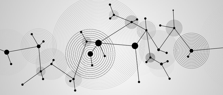 Neural network concept. Connected cells with links. High technology process. Abstract background