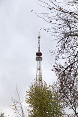 A typical TV relay tower made of metal.
