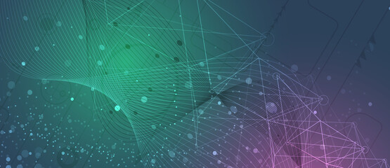 Neural network concept. Connected cells with links. High technology process. Abstract background