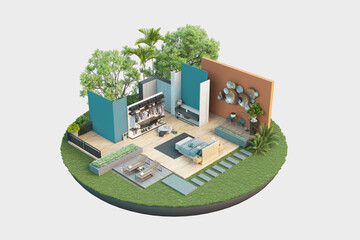 3D illustrations, architectural plans and interior design

