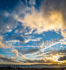 Dramatic sky over Capo Caccia at sunset