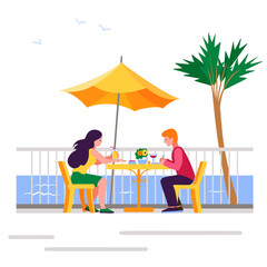 Fototapeta premium family couple in a cafe