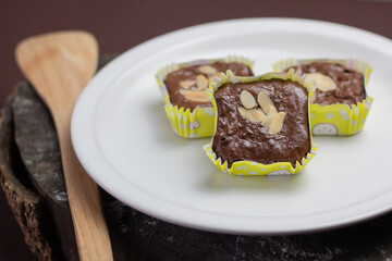 The brownies were photographed zoomed in for advertising and set up