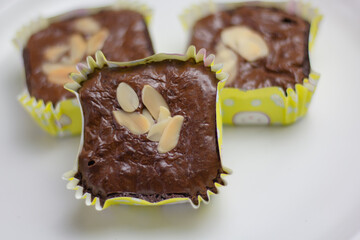 The brownies were photographed zoomed in for advertising and set up