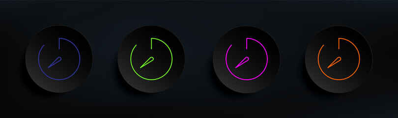 stopwatch dark badge color set. Simple thin line, outline vector of material icons for ui and ux, website or mobile application