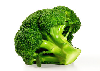 Fresh Vegetables - Boiled Broccoli on white Background Isolated