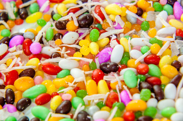 London, United Kingdom, December 05, 2020: Colourful sweet asian Chivda
