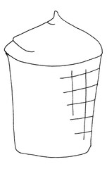 Ice cream in a waffle cup. Cartoon style illustration.