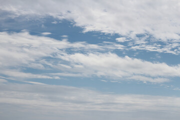 Beautiful blue sky and Beautiful cirrus cloud on sunny day. can use banner, background, wallpaper.