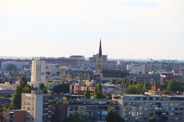 Fototapeta na wymiar View of Novi Sad from the Petrovaradin Castle, Serbia