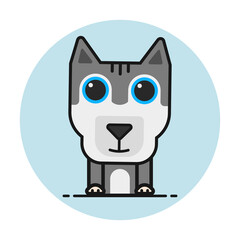 Vector cartoon cute husky dog puppy.To see the other cute dog illustrations , please check Cute Dogs collection.