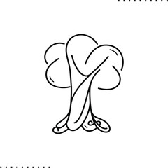 swirl tree vector icon in outlines