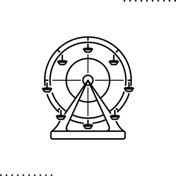 recommend clip art: Ferris wheel vector icon in outlines