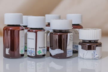 London, United Kingdom, December 05, 2020:Pharmaceutical tablets, capsules, therapy drugs and...