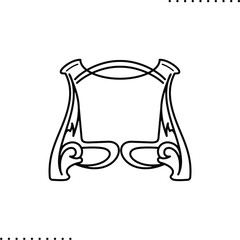 Art Nouveau frame, border vector icon in outlines