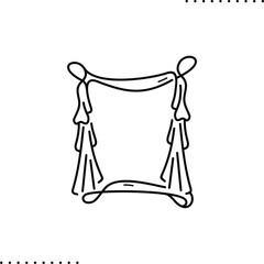 Art Nouveau frame, border vector icon in outlines