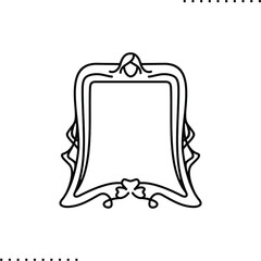 Art Nouveau frame, border vector icon in outlines