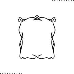 Art Nouveau frame, border vector icon in outlines