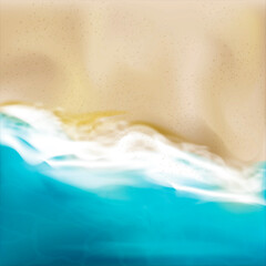 Realistic Detailed 3d Top View of Sea Wave. Vector