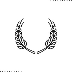 Harvest, organic cereal vector icon in outlines